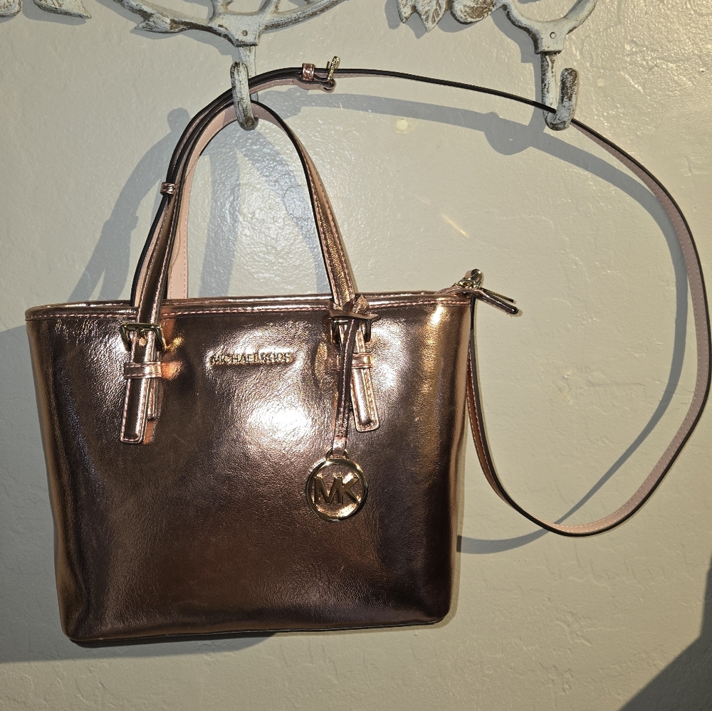 Michael Kors Gold Tote Bag with MK Charm